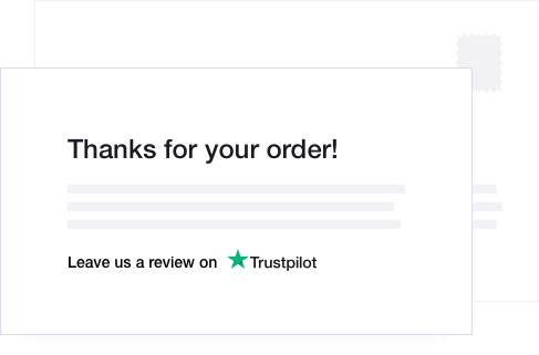 Postcard: Thanks for your order! Leave us a review on Trustpilot