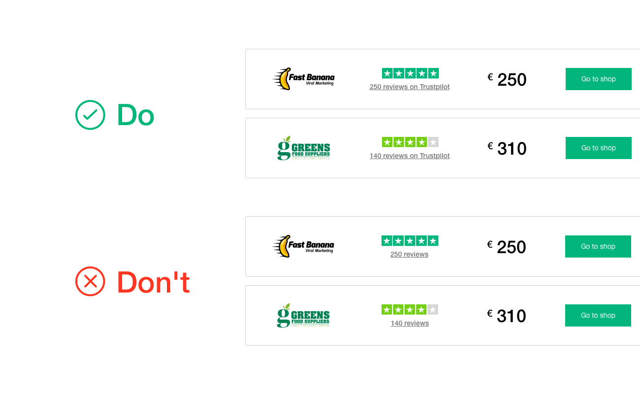 Do's and Don'ts of giving credit to Trustpilot